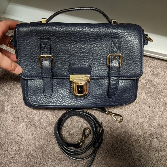 Kate Spade Lola Avenue Lia Crossbody Satchel in Navy Blue - Picture 1 of 12